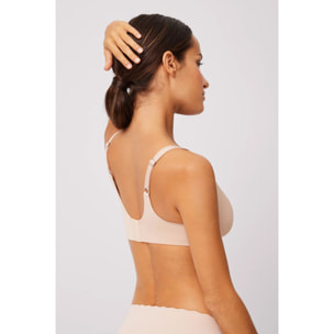 Reggiseno imbottito con ferretto beige e ampia chiusura, coppe B e C