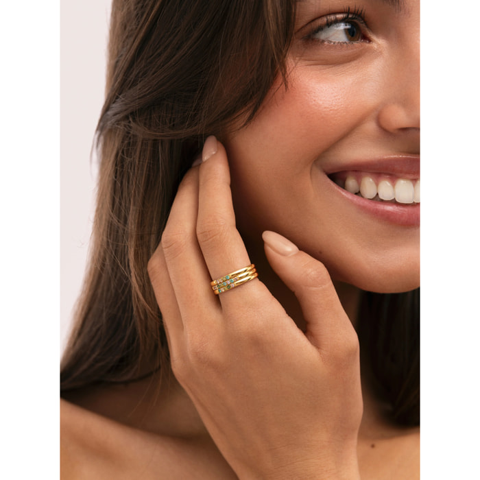 Anello Pack 3 Odisea Colors Acciao Placcato Oro