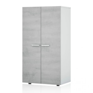 Zapatero Cody Blanco brillo - Gris cemento