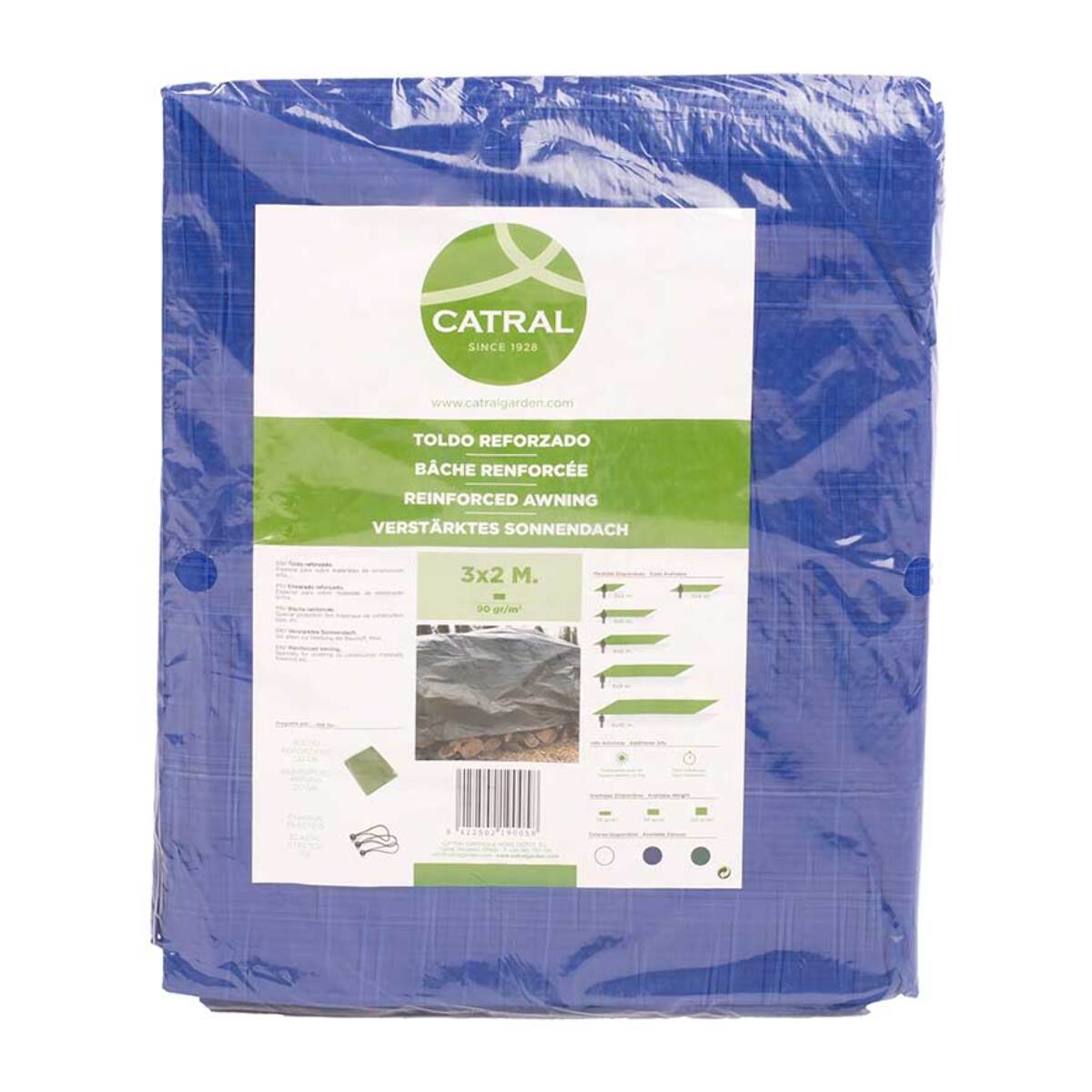Toldo Reforzado Polietileno Azul 90 Gr