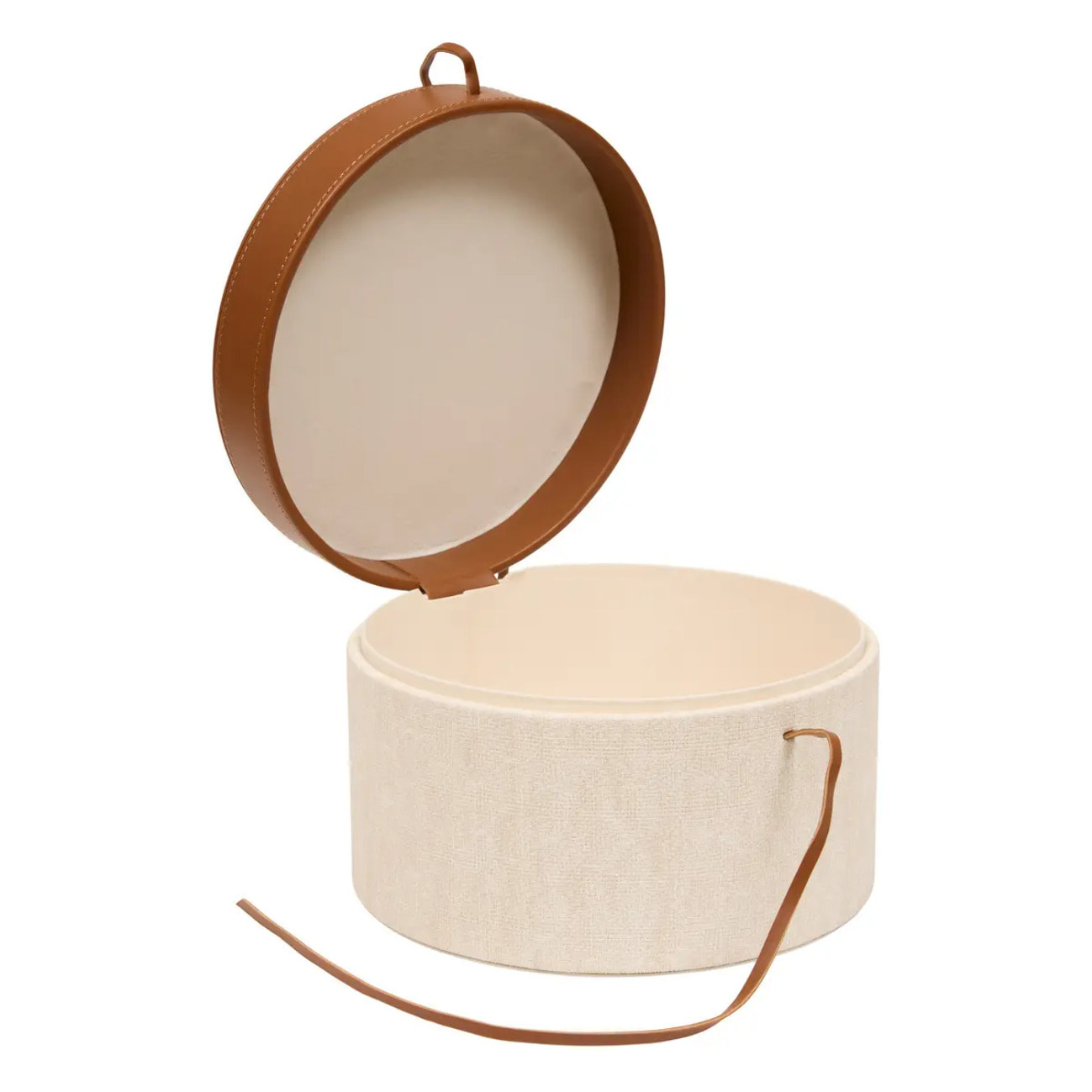 Lot de 2 boîtes Whisky rondes beige