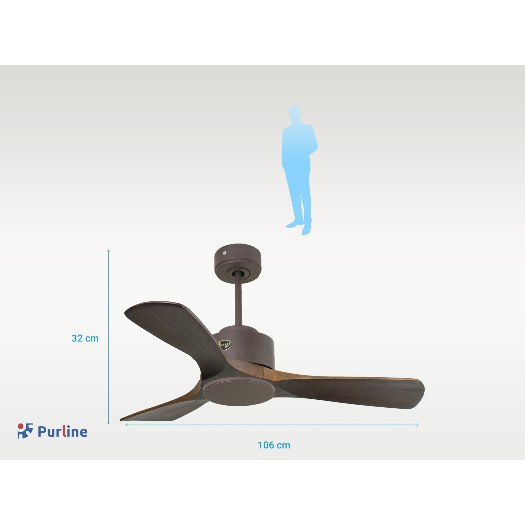Ventilateur de plafond ø106 cm avec Wifi Réversible Hypersilence 40   W Chocolat