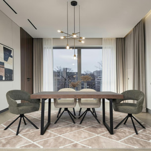 Table à manger bois brun recyclé 180 cm SAMOA