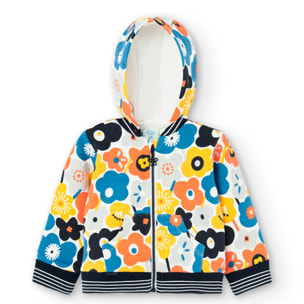 Chaqueta felpa flores de bebé niña