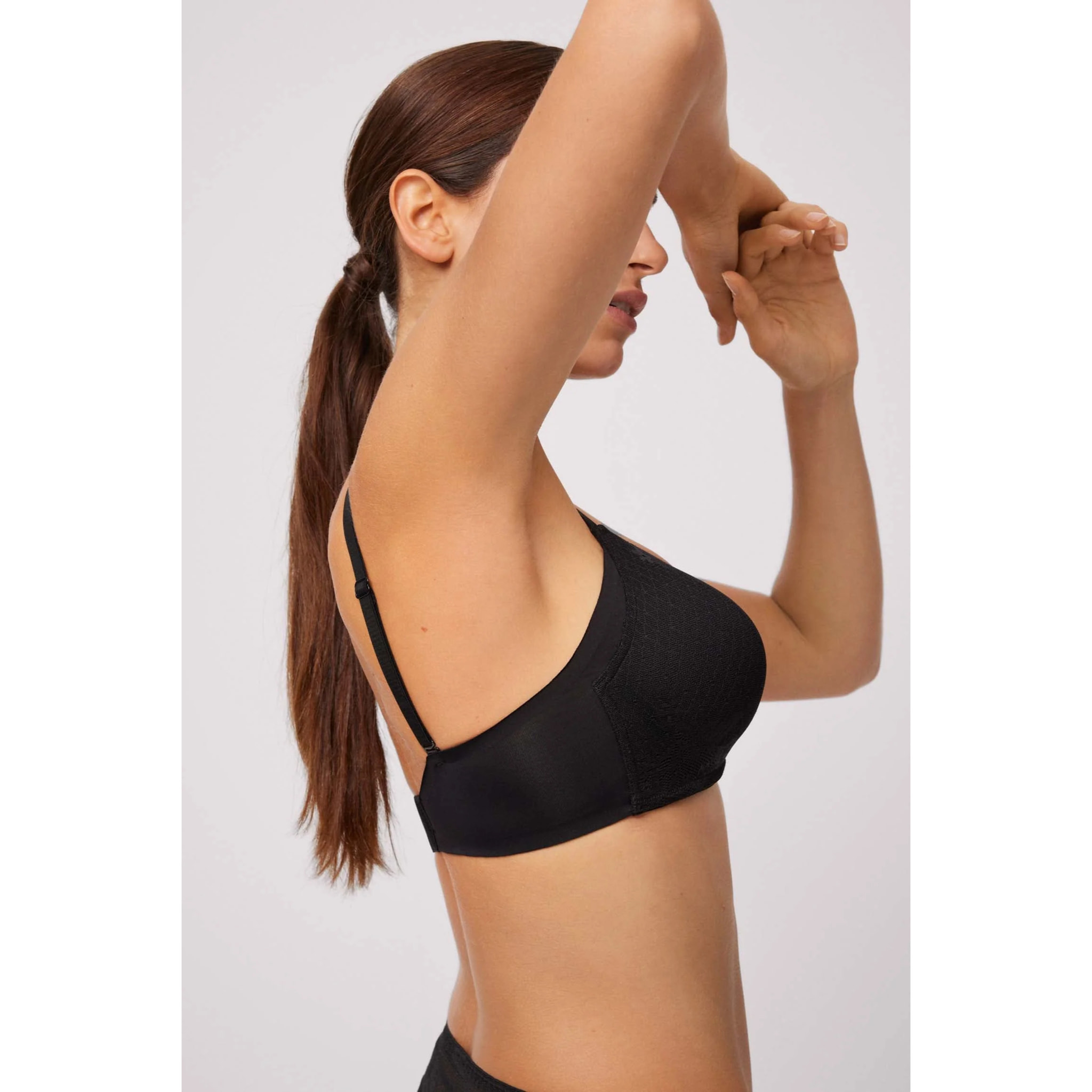 Reggiseno imbottito con ferretto nero, coppe B e C