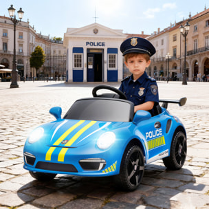 Coche Eléctrico para Niños con Licencia RUF CTR 3 Clubsport, Coche de Batería 12V con Mando a Distancia 2,4 G, Motor Doble, Música Inalámbrica, Sirena, Bocina, Ruedas Auxiliares y Faros, Azul