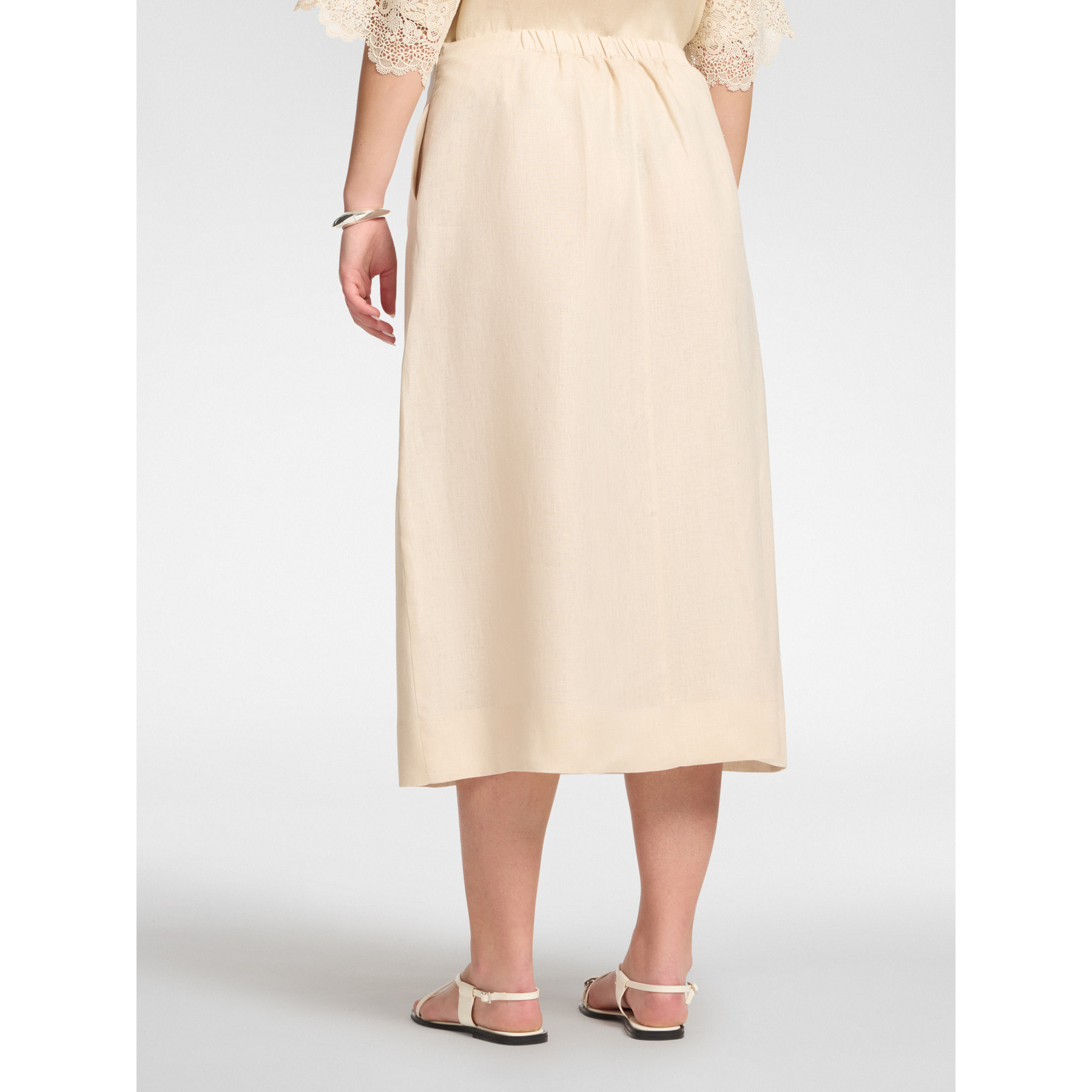 Elena Mirò - Gonna ad A in lino - Beige