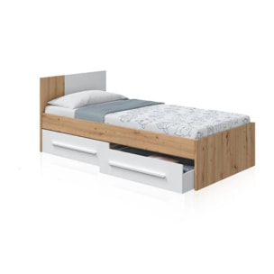 Cama Dess Blanco Artik (Blanco Mate) - Roble Nodi