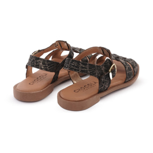 SANDALO FLAT T-BAR NERO