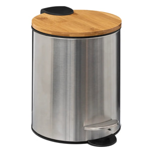 Poubelle métal soft close 3L bambou métal
