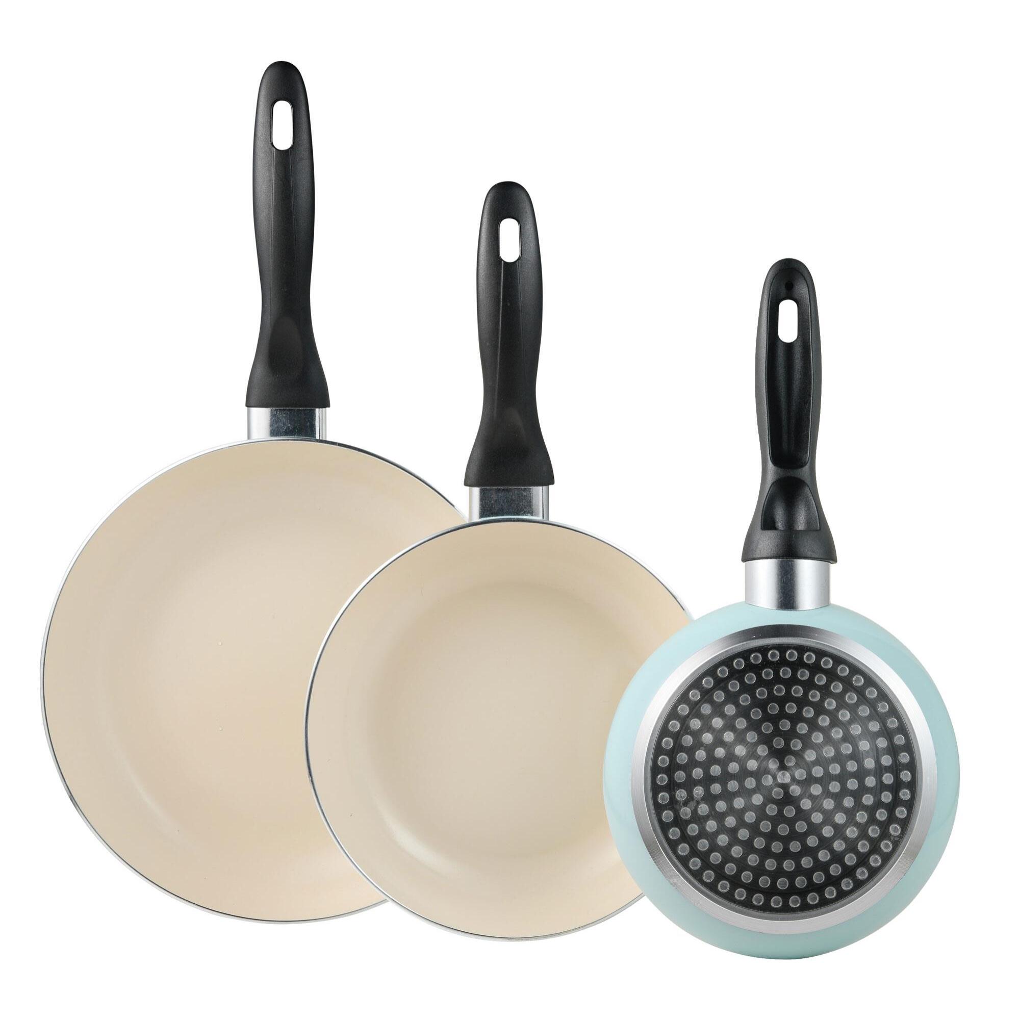 Set de 3 Sartenes Ø16Ø20Ø24cm en aluminio prensado Azul celeste San Ignacio