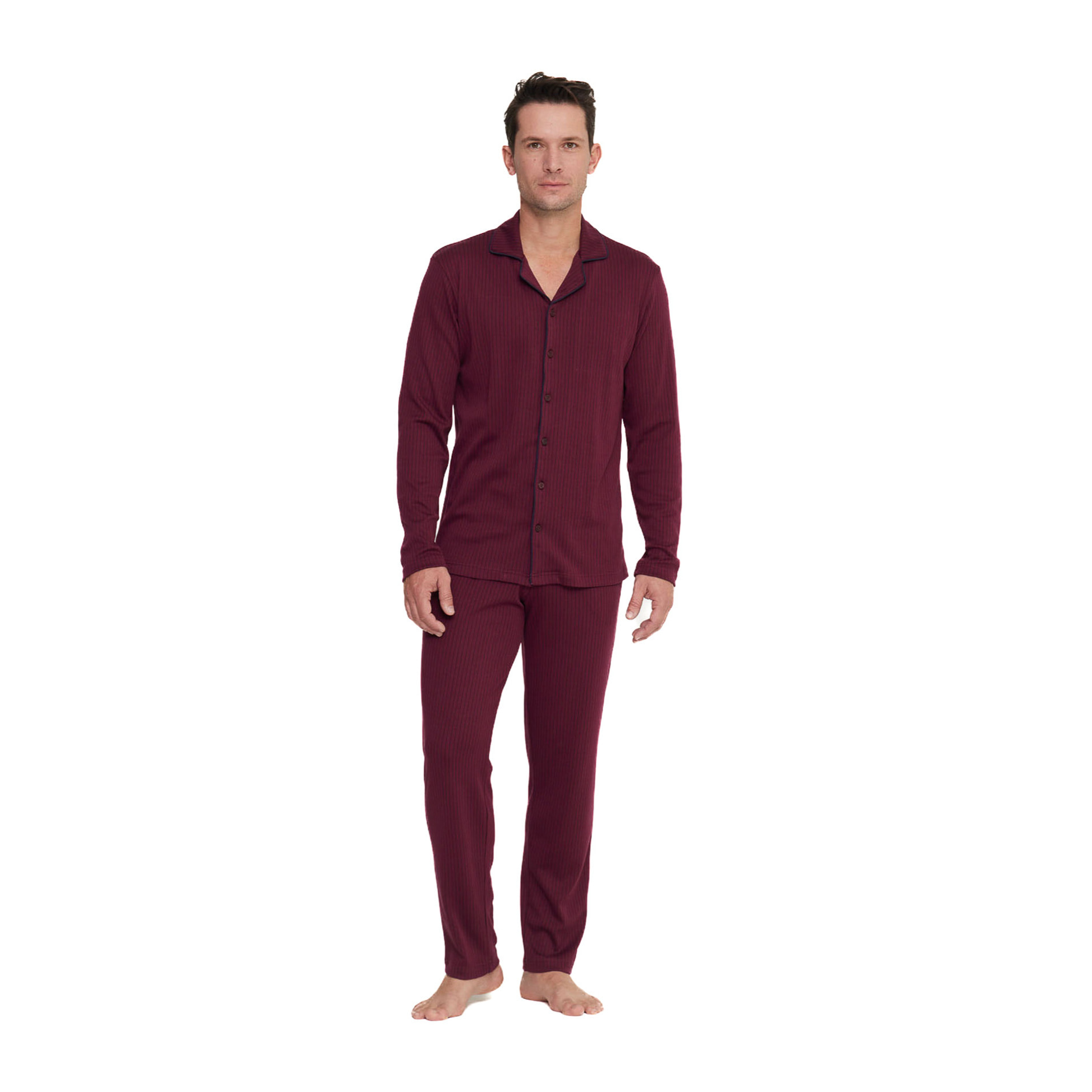 Pigiama uomo brooklyn in caldo cotone aperto davanti Noidinotte