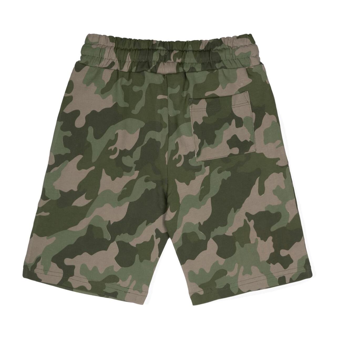 Pantaloncino da bambino in cotone non garzato Leone Camouflage