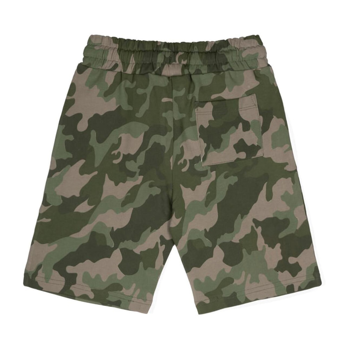 Pantaloncino da bambino in cotone non garzato Leone Camouflage