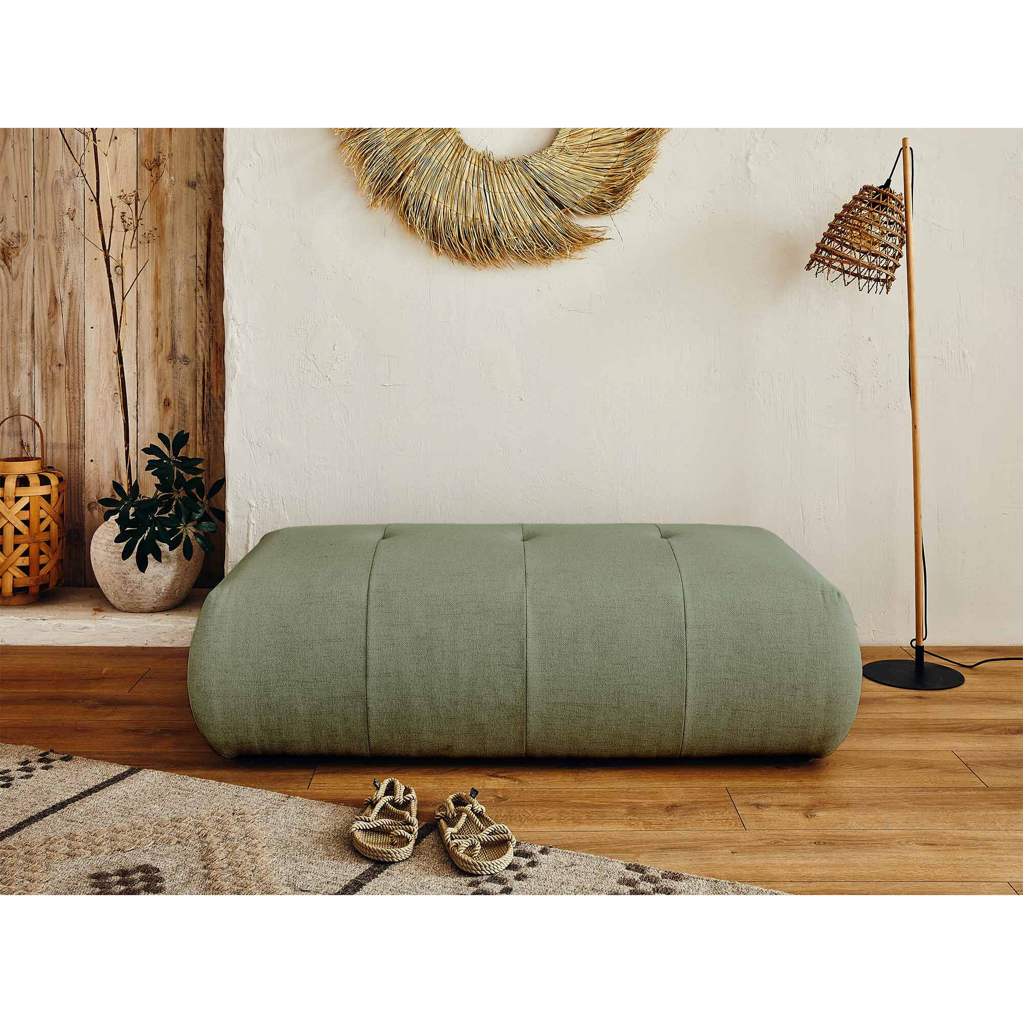 Onyx - pouf modulable - en tissu - Vert sauge