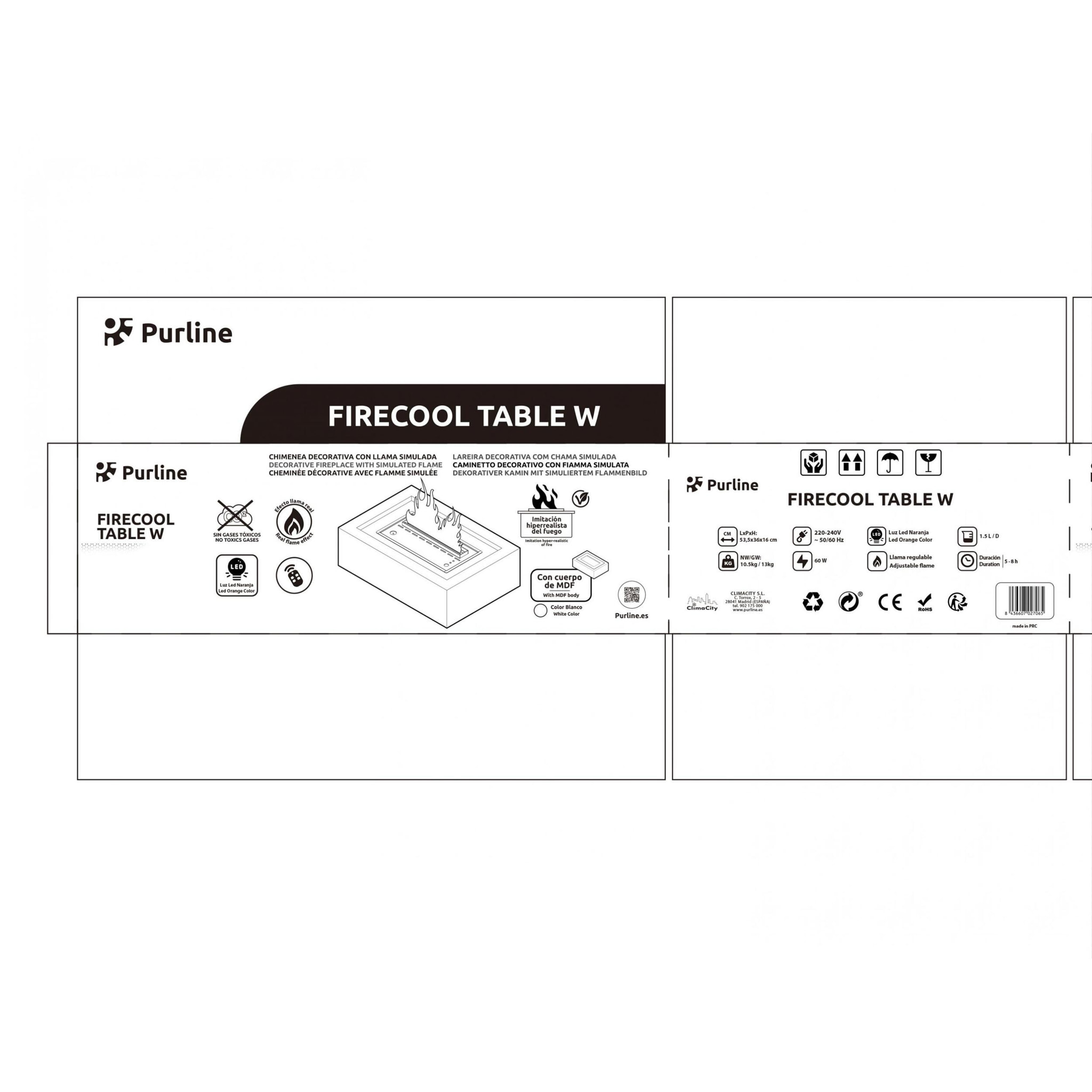 Cheminée de table décorative avec flamme simulée