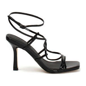 Sandalias negras con tacón de 9 cm
