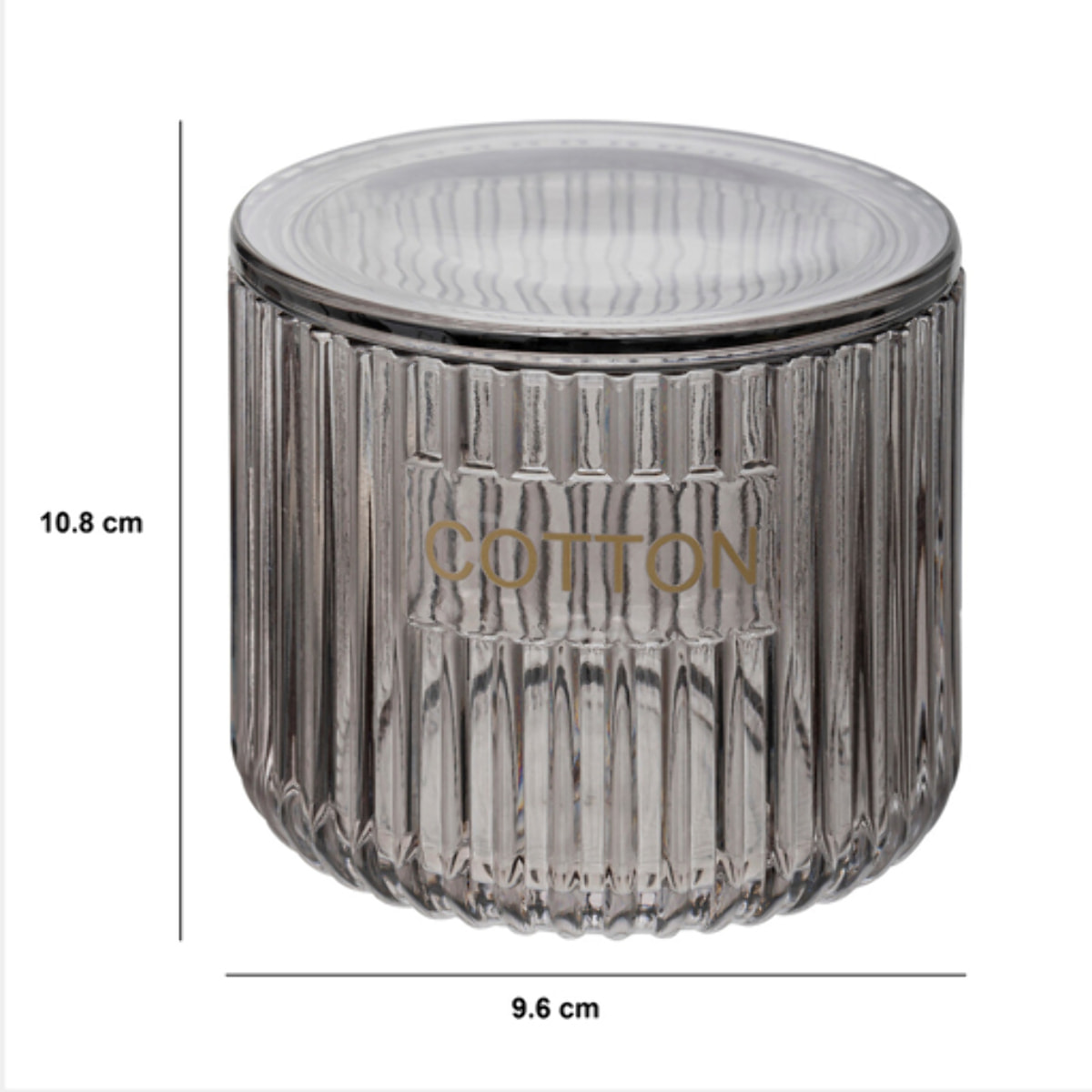 Pot à cotons "Glass" gris