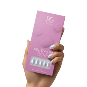 Pink Gellac - 2004 Cat Eye Aquatic Jewel - rond court - Faux ongles à presser - Faux-ongles réutilisables - Press-on nails