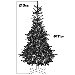 Claus WW - Albero di Natale effetto realistico con luci LED ø111x210H, 731 rami