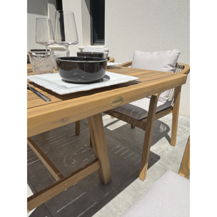 SERENA - Ensemble repas de jardin 6 places en bois d'acacia