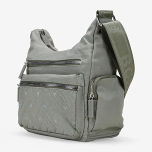 Bolso bandolera taupe con cremalleras