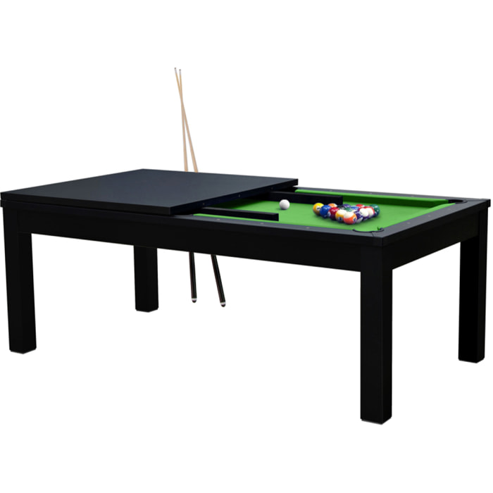 Table de billard convertible noire tapis vert - Eddie