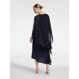 Elena Mirò - Abito lungo in georgette - Blu