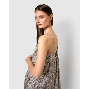 Vestido corto satén soho marrón