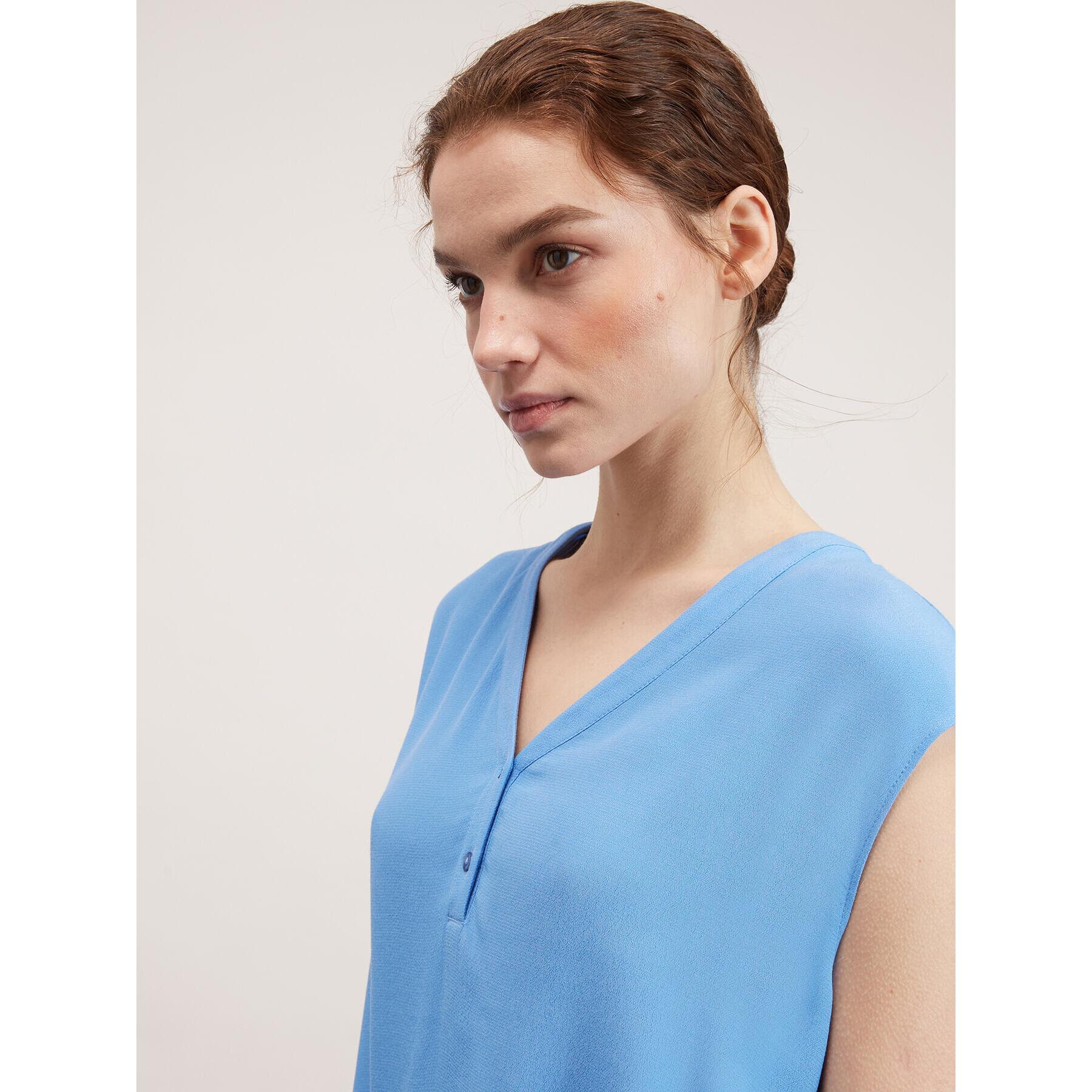 Motivi - Blusa vaporosa sin mangas - Light - blue