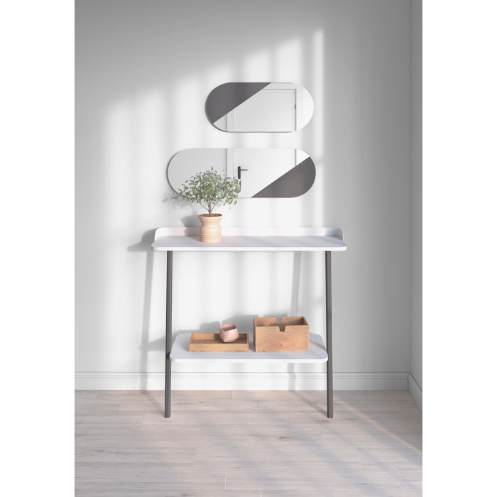 Set de espejos ovalados Aire haya grafito 90/65x30x2 cm