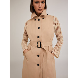 Motivi - Trench monopetto in tessuto tecnico - Beige