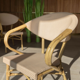 Lot de 2 fauteuils de table extérieur en textilène beige AMALFI
