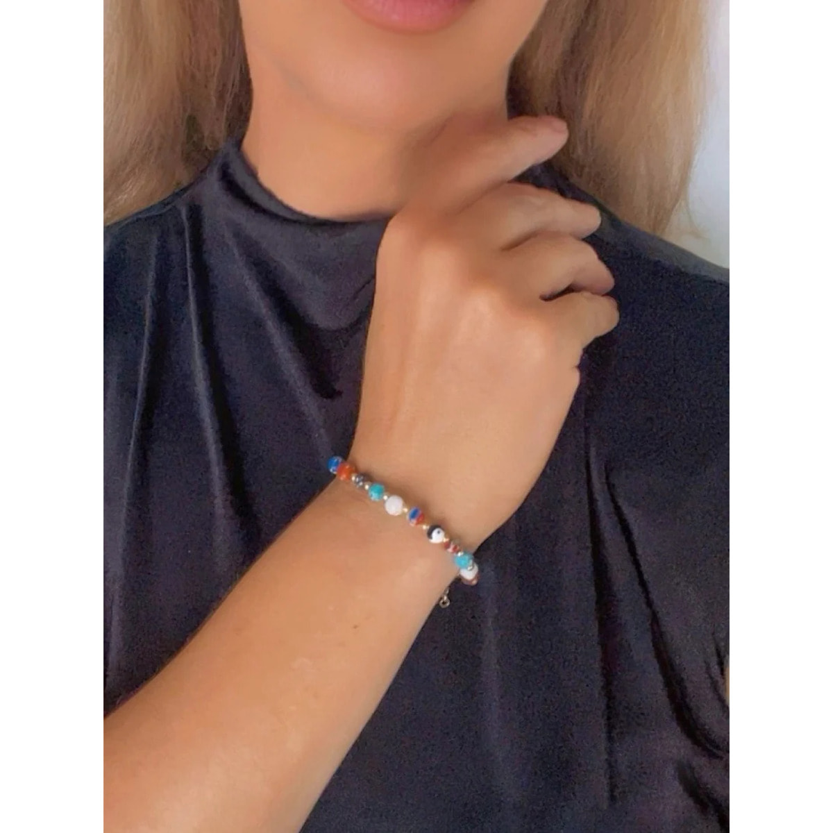 Pulsera cristal Talisaman de Luz en dorado multicolor