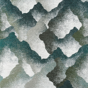 Rideau jacquard à oeillets motif minéral - Vert emeraude