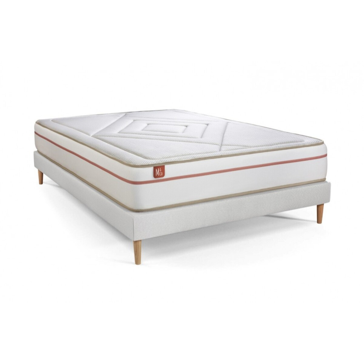 Pack matelas LE PAISIBLE - Mémoire de forme BioVisco - Ep. 24 + sommier Blanc