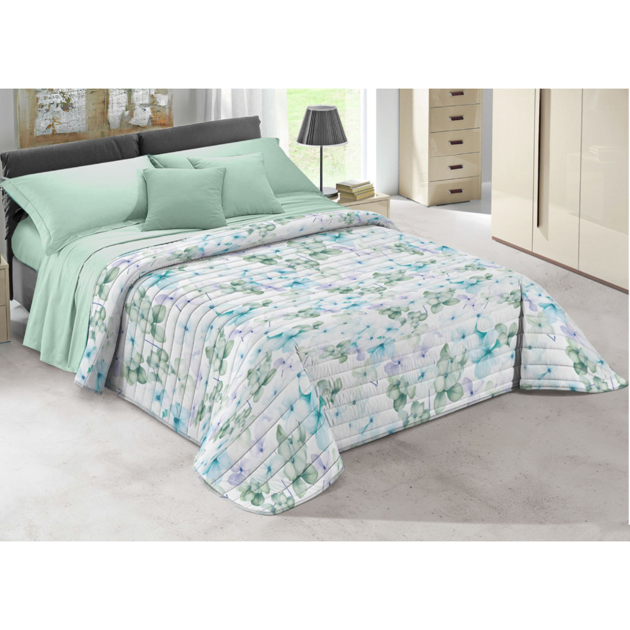 Quilt Trapuntino Piumino Estivo 100gr/mq Microfibra Disegno Summer Pennellate D2 Arancione