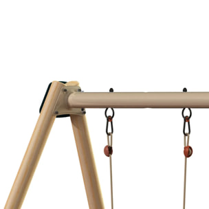 Balançoire double avec face à face - Techwood Harmonie BLOU - Aléo by Trigano