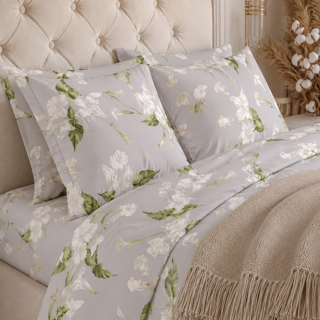 COTONISSIMI Completo Letto Calla in 100% puro cotone_Matrimoniale