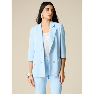 Oltre - Blazer de tejido crepé - Light - blue