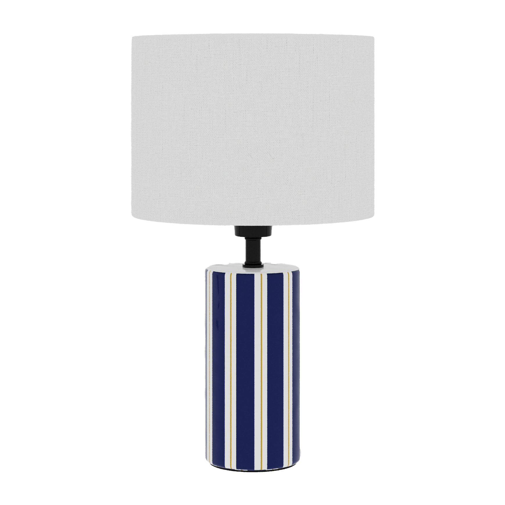 Lampe à Poser Hopper - Céramique Bleue & Abat-jour Lin