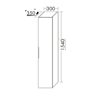 Colonne de salle de bain BURGBAD Olena 1 porte  blanc brillant