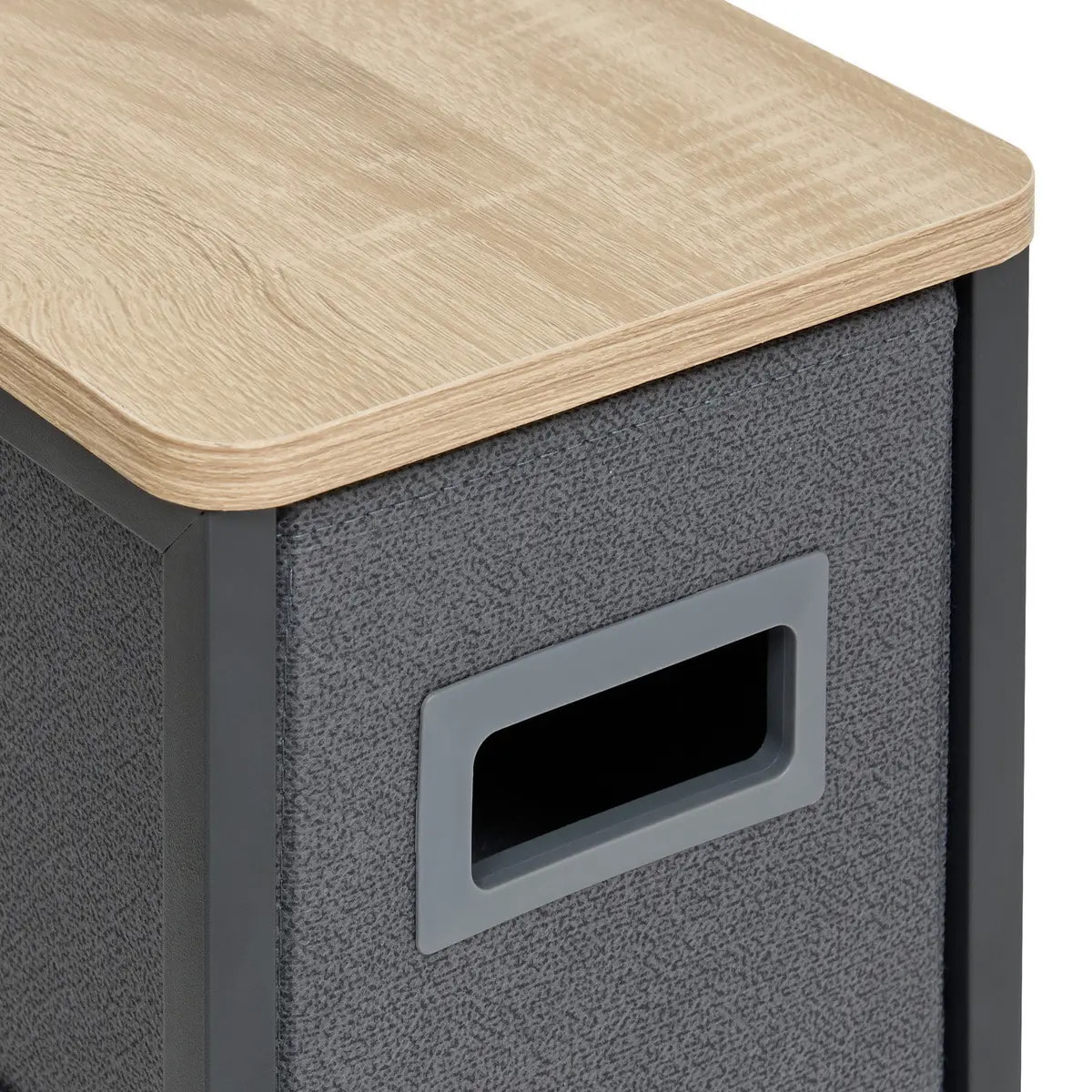 Rangement 4 tiroirs tissu gris anthracite