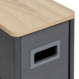 Rangement 4 tiroirs tissu gris anthracite