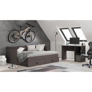 Scrivania Moderna Tako in Grigio con Scaffale