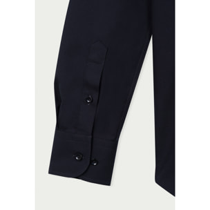 Camicia Uomo 1 Bottone Francese Slim No Iron Unito Nero