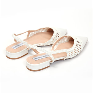 Ballerine in simil pelle con intreccio