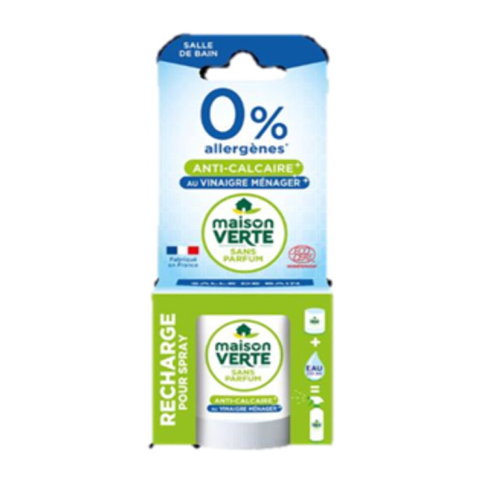 Pack de 3 - Maison Verte - 0% allergènes Recharge Spray anticalcaire au vinaigre