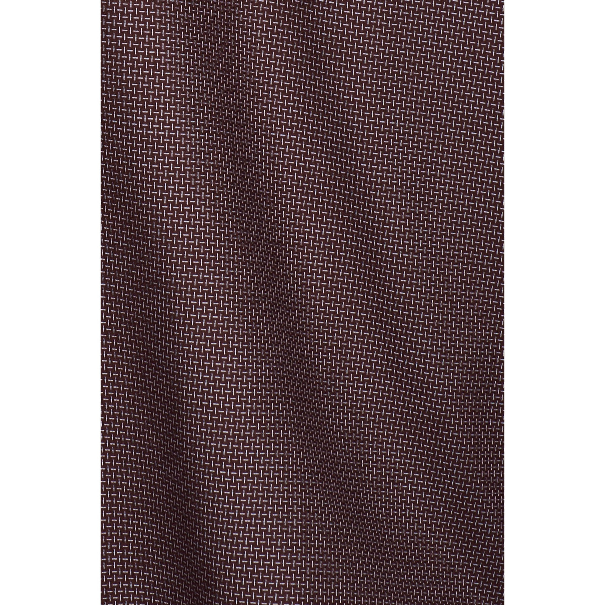 Camicia Uomo 2 Bottoni Button Down Slim Jacquard Fantasia Marrone/Celeste