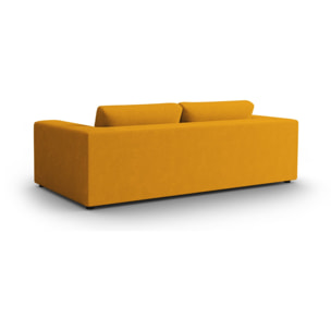 Canapé "Tendance" 4 places en velours côtelé jaune